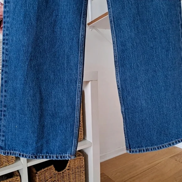 Monki Eur 28 Blue Denim Jeans Wide Leg Straight Leg Relaxed Jeans. - Picture 4 of 7